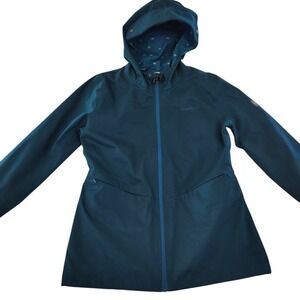 Caterpillar CAT Womens Jennifer H2O‎ Hooded Jacket Coat Large Blue Zipper Pocket